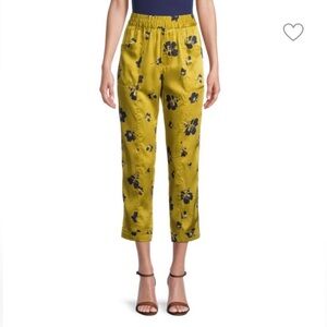 NWT Rebecca Minkoff June Pant Yellow Floral Pants Women’s SZ Small
